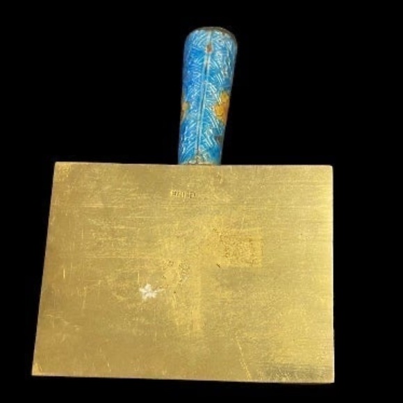 Vintage Cloisonné Brass Silent Butler Crumb Catcher - Picture 2 of 10